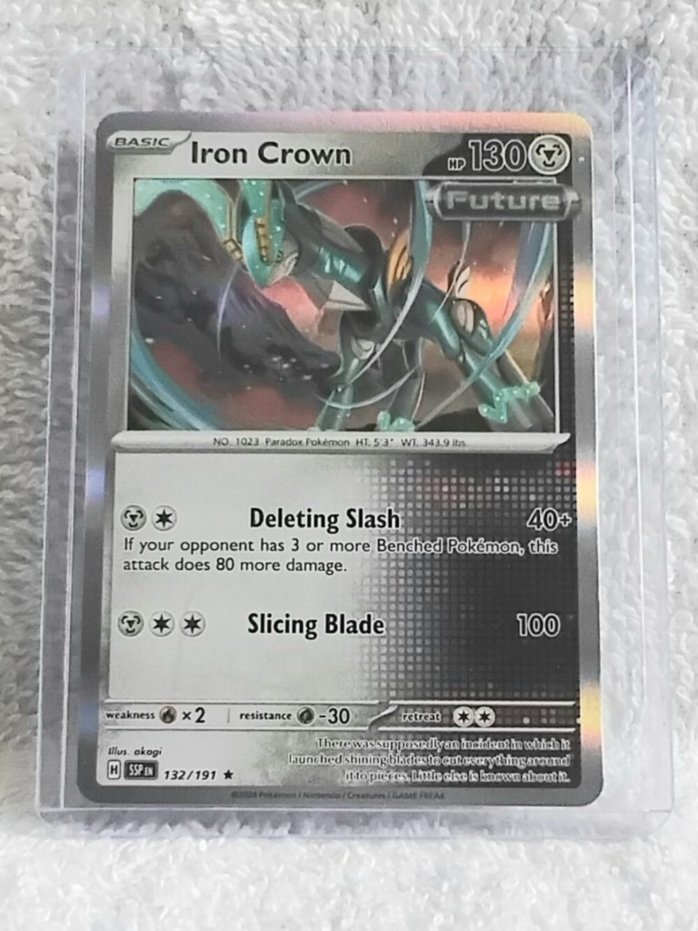 Mint 2024 Pokemon Iron Crown Future Rare ☆ Holo Card 132/191!!